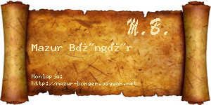 Mazur Böngér névjegykártya
